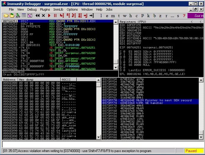 Debugging our exploit code | Metasploit Unleashed