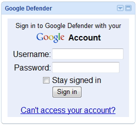 Malicious Google Widget