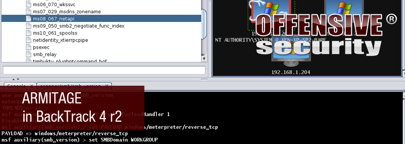 Armitage in BackTrack 4 r2