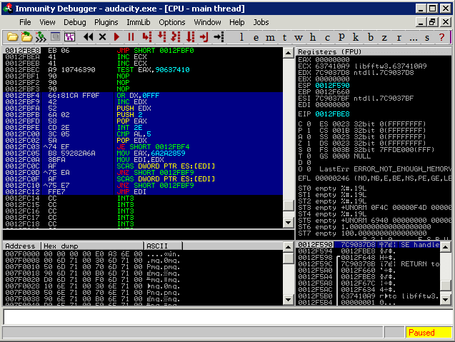 Running an egghunter | Metasploit Unleashed